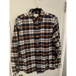 FRANK OAK Men’s Shirt Sleeve Button Down Plaid